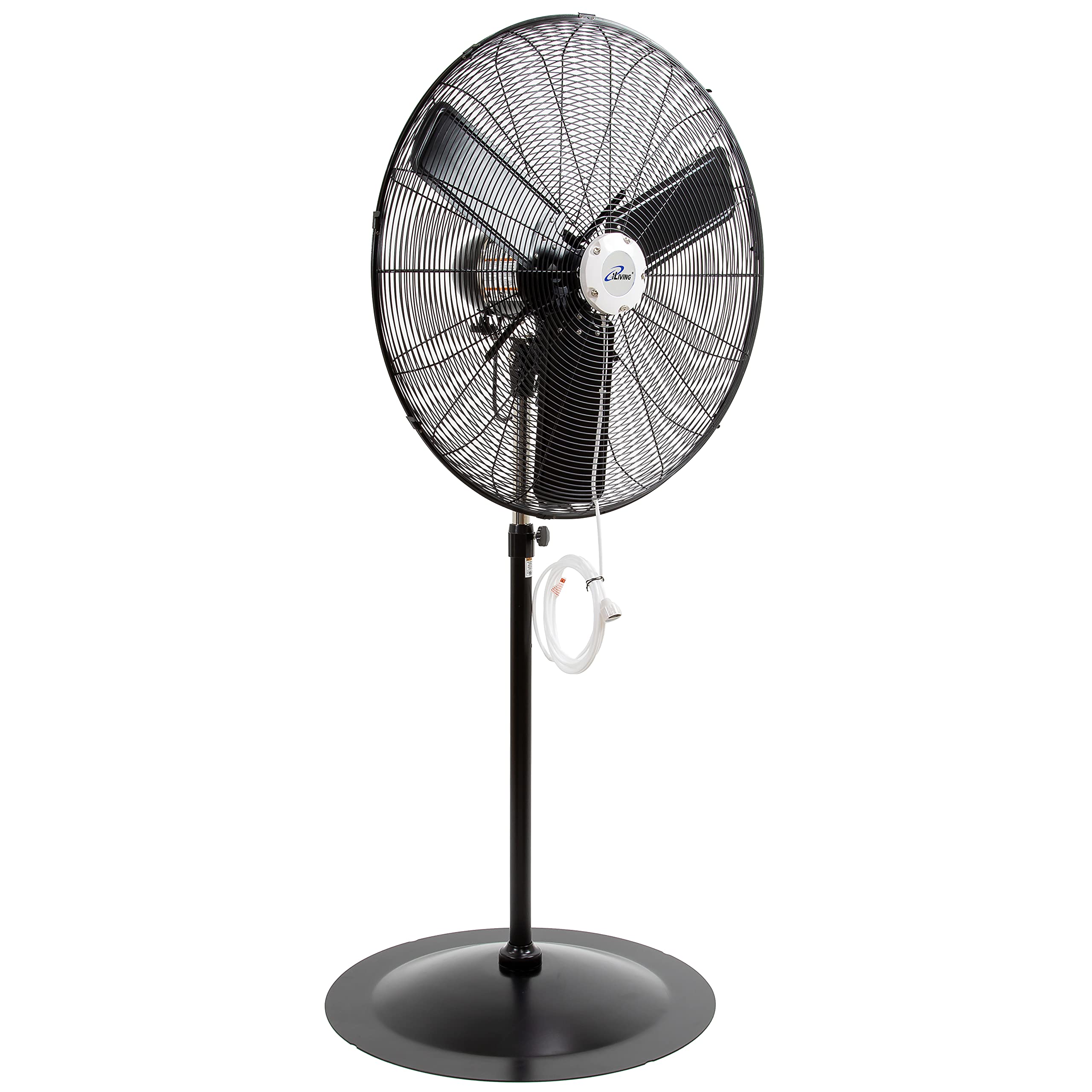 iLiving 30" Pedestal Outdoor Oscillating Fan with Misting kit - Shop, Greenhouse, Patio - 120V 1.8A 8400 CFM