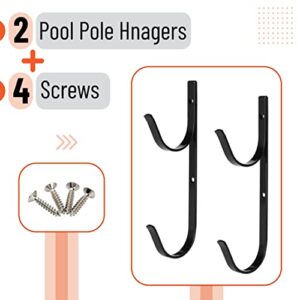 UNCO- Pool Pole Hanger, 2 Pack, Pool Hooks for Poles, Pool Equipment Hooks, Pool Pole Hooks, Hooks for Pool Supplies, Pool Hooks for Poles and Hose, Pool Hooks, Pole Hangers, Pools Accessories