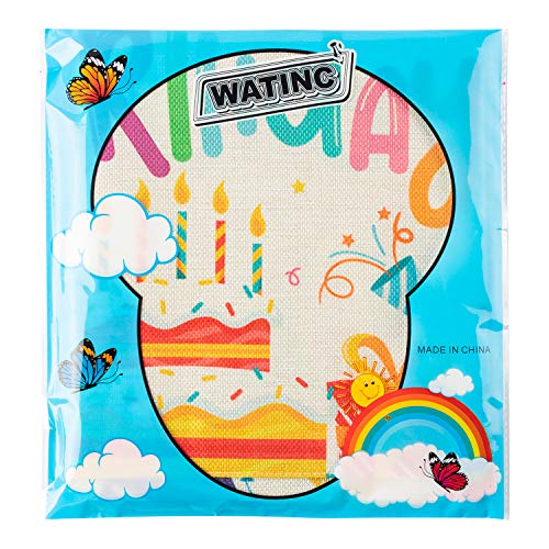 WATINC 2Pcs Happy Birthday Garden Flags Let’s Party Burlap Yard Signs Vertical Double Sided Readable Birthday Cake Banner Poster Party Decorations Supplies for Indoor Outdoor Lawn 12.3 x 18.5 Inch