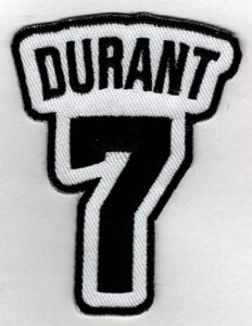 kevin durant no. 7 patch - brooklyn basketball jersey number embroidered diy sew or iron-on patch
