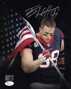 jj watt autographed/signed houston 8x10 photo jsa