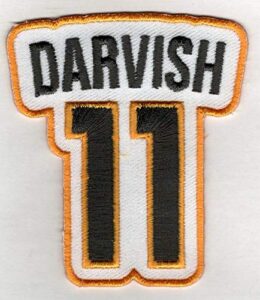 yu darvish no. 11 patch - san diego baseball jersey number embroidered diy sew or iron-on patch