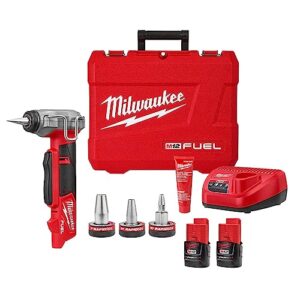 2532-22 m12 fuel cordless 3/8 in. - 1 in. pex expansion tool kit with (2) 2.0 ah batteries, (3) rapid seal expansion heads