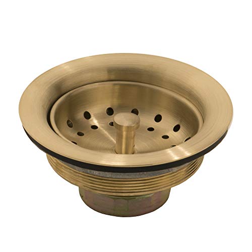 Sinkology TB35-05 SinkSense Kitchen Sink 3.5 Post Styled Basket in Satin Gold Strainer Drain