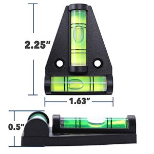 Leisure Coachworks RV T Level Bubble Level, Multipurpose 2 Way Spirit Level T-type Spirit Level Bubble for RV, Trailer, Machines, Furniture, Tripods, Camera Equipment Measure (2-Pack)