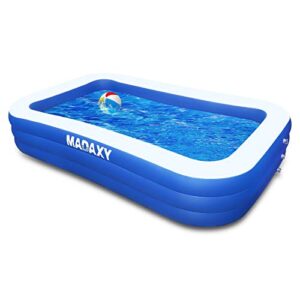 Inflatable Pool, MADAXY Swimming Pool for Kids and Adults, 120" X 72" X 22" Oversized Thickened Family Inflatable Pool for Kids, Toddlers, Adults, Outdoor, Garden, Backyard, Summer Water Party