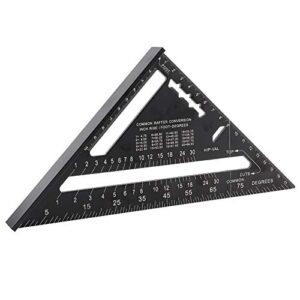 triangle ruler 7 inch metric aluminum alloy adjustable square, 090° oxidation roofing triangle angle protractor layout guide(metric system)