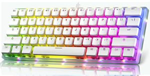 mihiyiry us layout 60% hot swappable mechanical keyboard, rgb backlit 61 anti-ghosting keys usb wired computer keyboard quick-response ergonomic keyboard suitable for office and games(red switch)