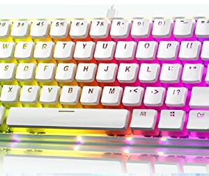 MIHIYIRY US Layout 60% Hot Swappable Mechanical Keyboard, RGB Backlit 61 Anti-ghosting Keys USB Wired Computer Keyboard Quick-Response Ergonomic Keyboard Suitable for Office and Games(Red Switch)