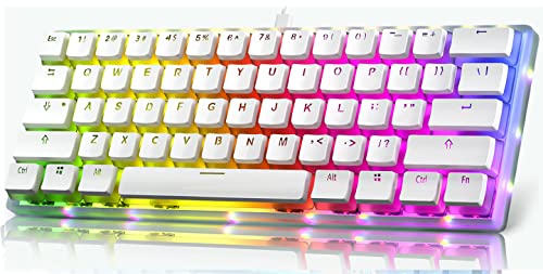 MIHIYIRY US Layout 60% Hot Swappable Mechanical Keyboard, RGB Backlit 61 Anti-ghosting Keys USB Wired Computer Keyboard Quick-Response Ergonomic Keyboard Suitable for Office and Games(Red Switch)