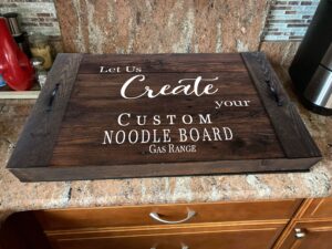 custom farmhouse noodle board stove cover for gas or electric range