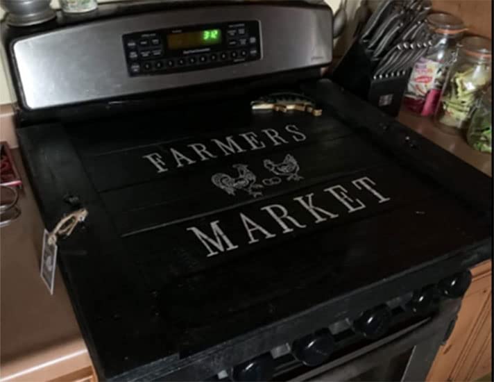 Custom Farmhouse Noodle Board Stove Cover for Gas or Electric Range