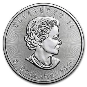 2021 CA Maple Leaf 1 Ounce .9999 Silver Coin Dollar Uncirculated Mint