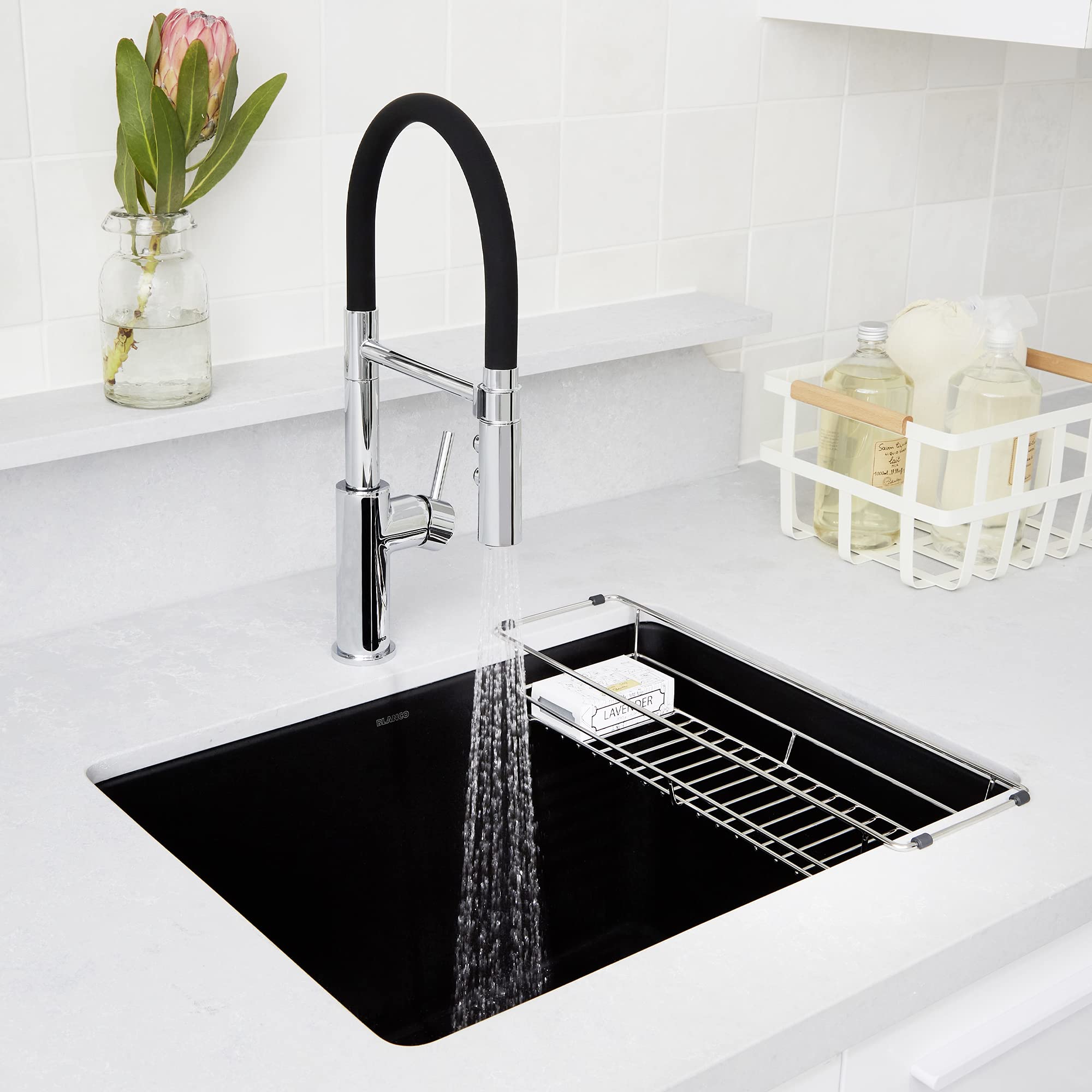 BLANCO LIVEN SILGRANIT Drop-In or Undermount Utility Laundry Sink, 25x22x12 Coal Black