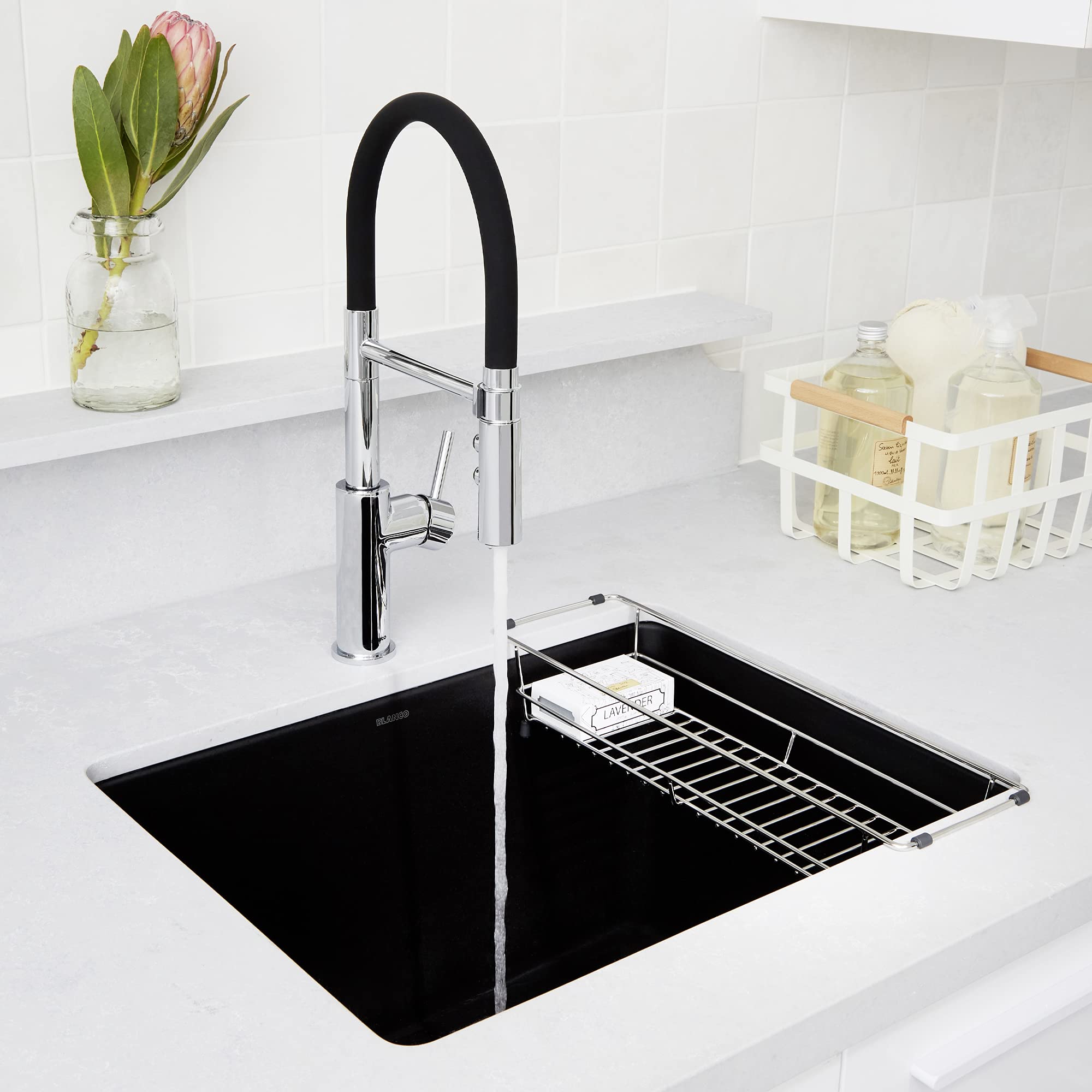 BLANCO LIVEN SILGRANIT Drop-In or Undermount Utility Laundry Sink, 25x22x12 Coal Black