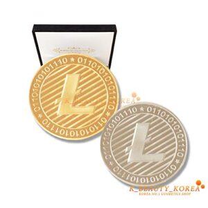 Bitcoin Ethereum Litecoin 24K Gold Plated Cryptocurrency Commemorative Coin Collection with Luxury Case (Litecoin (Gold+Silver) with Luxury Case)