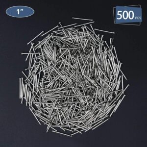 500pcs Hardware Nails, 1 Inch Nickel Plated Hanging Nails, Wall Nails for Picture Hanging, Wood Nails, Wire Nails, Small Nails (1 in)