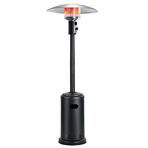 Patio Heater BALI OUTDOORS Outdoors Gas Patio Heaters Tall Standing Patio Heater Commercial Outdoor Heater (Black)