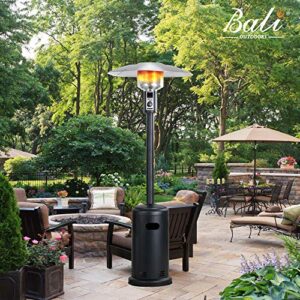 Patio Heater BALI OUTDOORS Outdoors Gas Patio Heaters Tall Standing Patio Heater Commercial Outdoor Heater (Black)