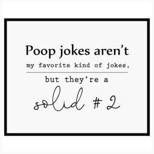 poop jokes aren't my favorite funny bathroom signs rustic bathroom sign farmhouse style decor, 8x10 inch - unframed