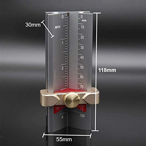 3 in 1 Multifunction Measuring Gauge Drill Depth Gauge Drill Stop Measure and Drill Point Angle Gauge Grinding Gage and Table Saw Height Gauge Woodworking Tool