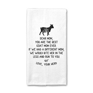 CANARY ROAD Goat Mom Towel, Goat Towel, Goat Gift, Goat Lady Towel, Goat Farmer Gift, Backyard Farmer Gift, Goat Mom Gift