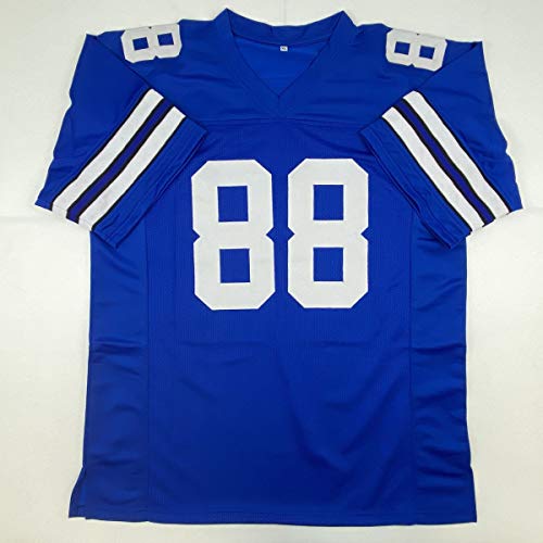 Autographed/Signed Drew Pearson Dallas Blue Football Jersey JSA COA