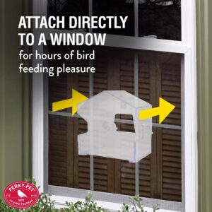 Perky-Pet 345 Clear Outdoor Window Bird Feeder with Strong Suction Cups – 1/2 Lb Seed Capacity