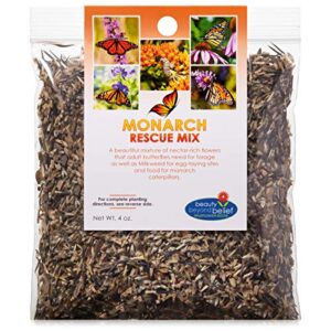 monarch butterfly rescue wildflower seeds 4oz. bulk open-pollinated wildflower seed packet, no fillers, annual, perennial milkweed seeds for monarch butterfly 4 oz