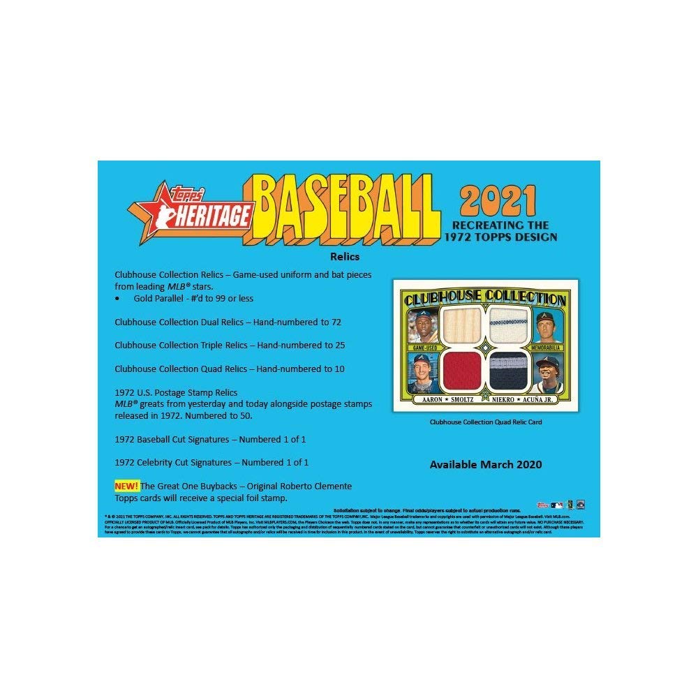 2021 Topps Heritage Baseball Hanger Pack