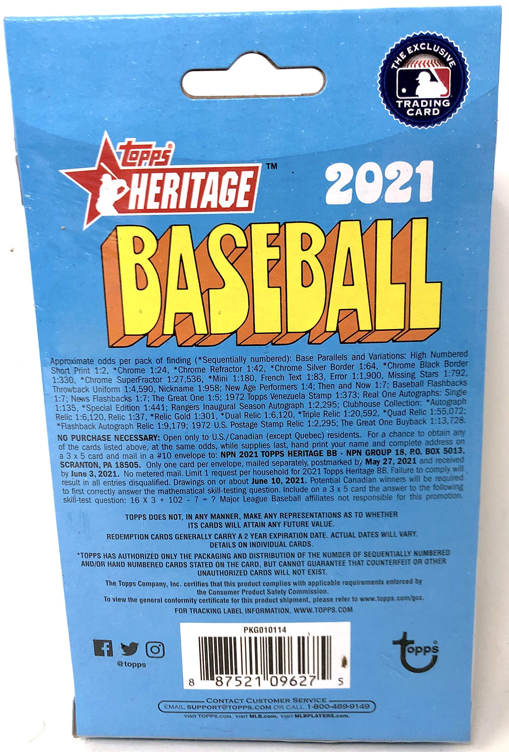 2021 Topps Heritage Baseball Hanger Pack