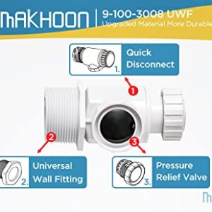 MAKHOON 9-100-3008 Replacement for Polaris 360 UWF Wall Connector Complete w/Black Relief Valve Part 9-100-3008