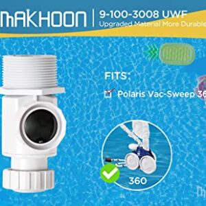 MAKHOON 9-100-3008 Replacement for Polaris 360 UWF Wall Connector Complete w/Black Relief Valve Part 9-100-3008