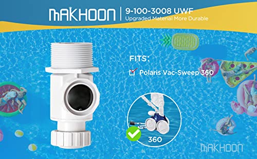 MAKHOON 9-100-3008 Replacement for Polaris 360 UWF Wall Connector Complete w/Black Relief Valve Part 9-100-3008