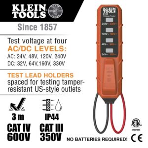 Digital Multimeter Electrical Test Kit, Non-Contact Voltage Tester, Receptacle Tester, Carrying Case and Batteries Klein Tools MM320KIT