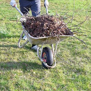 Wheelbarrow Tire 4.80/4.00-8 Flat-Free with 3/4 & 5/8 Wheel Bearing, 3-6" Hub 16" Solid Rubber Wheel Barrel Tires Non-Slip for Yard Cart Garden Wagon (Black)