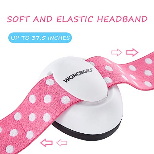 WORCBGIO Infant Ear Protection Headphones with Adjustable Elastic Headband&Comfortable White Muffs Baby Earmuff Helps Sleep Well & Reduce Noise (Gypsophila, Pink