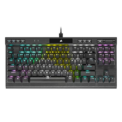 CORSAIR K70 RGB Tenkeyless Mechanical Gaming Keyboard - CHERRY MX SPEED Switches, Aluminum Frame, Per-Key RGB Backlighting, Detachable USB-C Cable