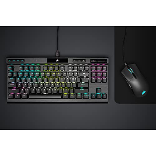 CORSAIR K70 RGB Tenkeyless Mechanical Gaming Keyboard - CHERRY MX SPEED Switches, Aluminum Frame, Per-Key RGB Backlighting, Detachable USB-C Cable