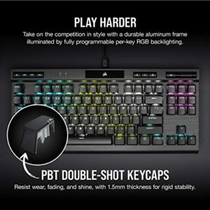 CORSAIR K70 RGB Tenkeyless Mechanical Gaming Keyboard - CHERRY MX SPEED Switches, Aluminum Frame, Per-Key RGB Backlighting, Detachable USB-C Cable