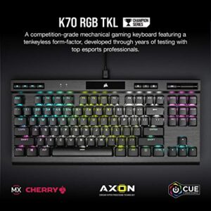 CORSAIR K70 RGB Tenkeyless Mechanical Gaming Keyboard - CHERRY MX SPEED Switches, Aluminum Frame, Per-Key RGB Backlighting, Detachable USB-C Cable