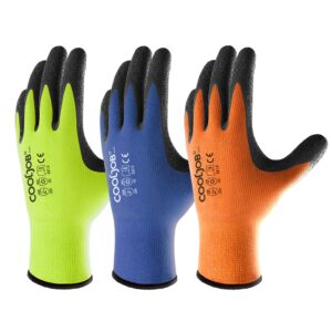 cooljob medium seamless shell protective gloves, gray, unisex