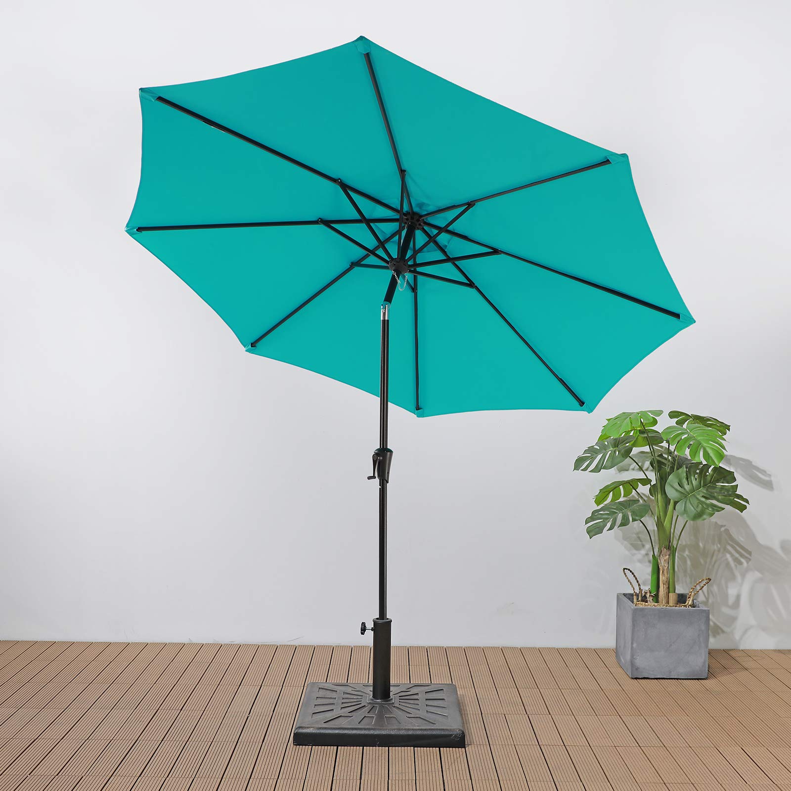 COBANA Square Umbrella Base, 42lb Heavy Duty Patio Outdoor Umbrella Stand Weight, Bronze