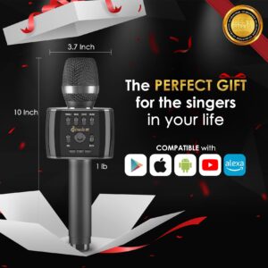 M75 - Wireless Bluetooth Karaoke Microphone - Bluetooth Microphone Wireless - Wireless Microphone Karaoke - Microphone for Kids and Adults - Carpool car Karaoke Microphone