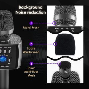 M75 - Wireless Bluetooth Karaoke Microphone - Bluetooth Microphone Wireless - Wireless Microphone Karaoke - Microphone for Kids and Adults - Carpool car Karaoke Microphone