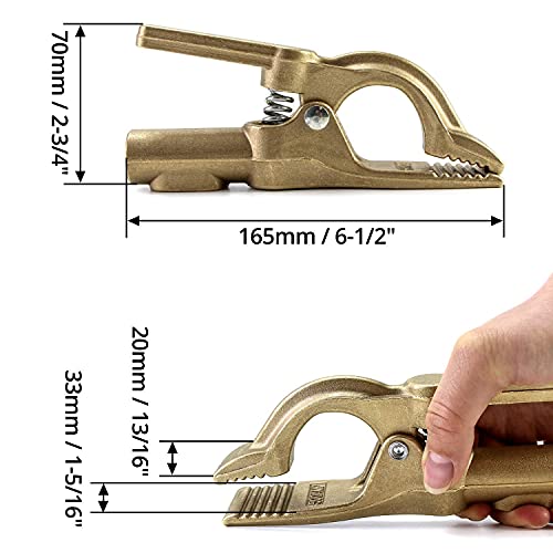 QWORK Welding Bronze Ground Clamp, 1.6 Pounds and 500A, 1 piece