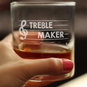 Treble Maker - Whiskey Rocks Glass - Cute Unique Music Teacher Gifts for Musical Men & Women - 10.25 Oz