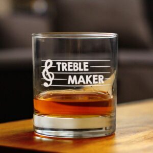 Treble Maker - Whiskey Rocks Glass - Cute Unique Music Teacher Gifts for Musical Men & Women - 10.25 Oz