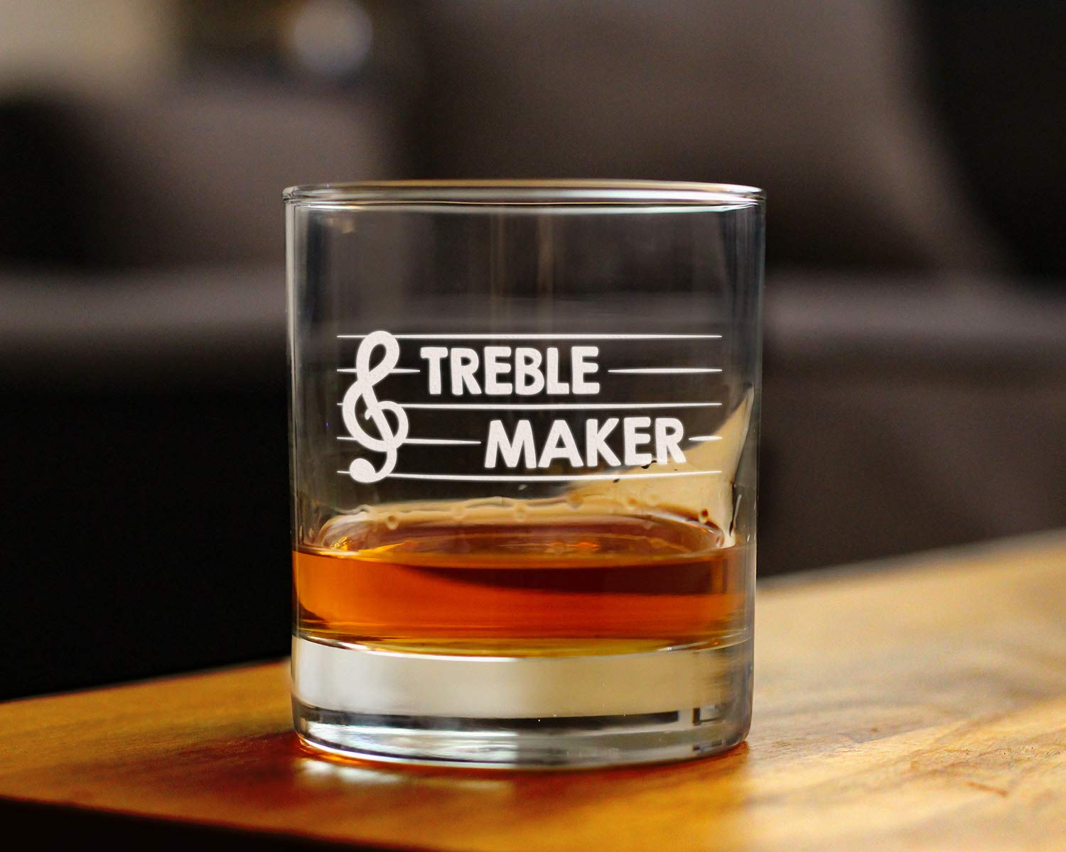 Treble Maker - Whiskey Rocks Glass - Cute Unique Music Teacher Gifts for Musical Men & Women - 10.25 Oz