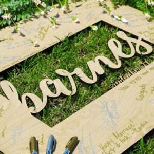 Wedding Guest Book Alternative Custom Laser Cut Name & Date - Hang This in your House After the Wedding USA Wedding Guestbook Ideal for Weddings and Bridal Showers! Guest Book for Wedding Reception